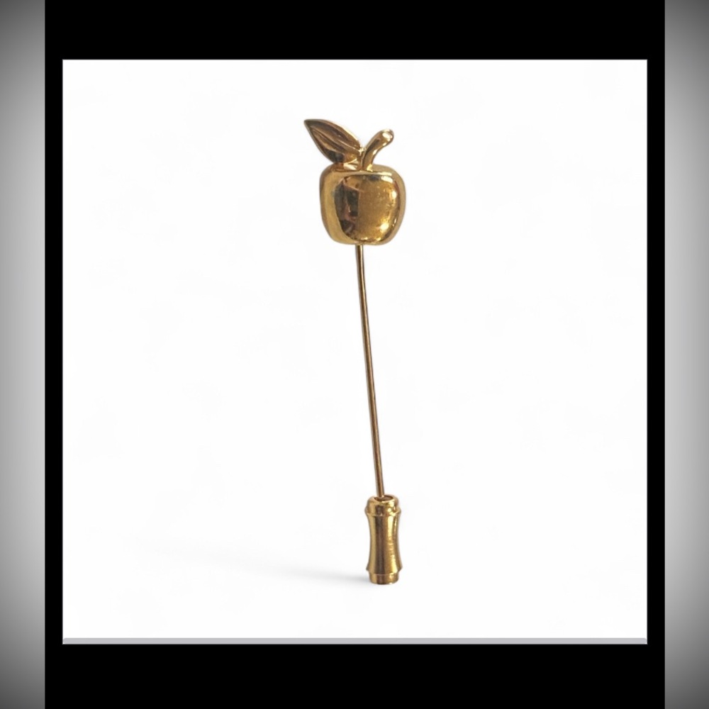 Gold Tone Apple Stick Pin #7596